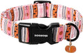 DOGWONG Fall Dog Collar- Pink Halloween Dog Collars Adjustable Classic Halloween Dog Collar for Small Medium Large Dogs XS