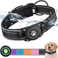 Airtag Dog Collar with Waterproof Air Tag Holder, Luminous Reflective, Soft Padded, Adjustable Nylon Pet Collar for Small Medium Large Heavy Duty Dogs,Black, XL