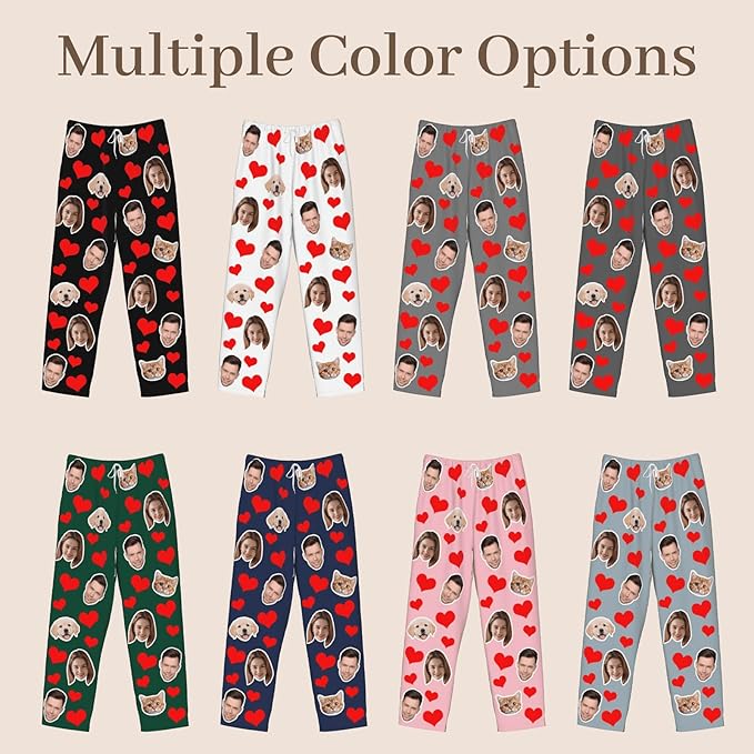 Personalized Pajamas Pants with Photo for Men Women, Custom Pajama Pants Anniversary, Mens Pajama Pants with Pockets
