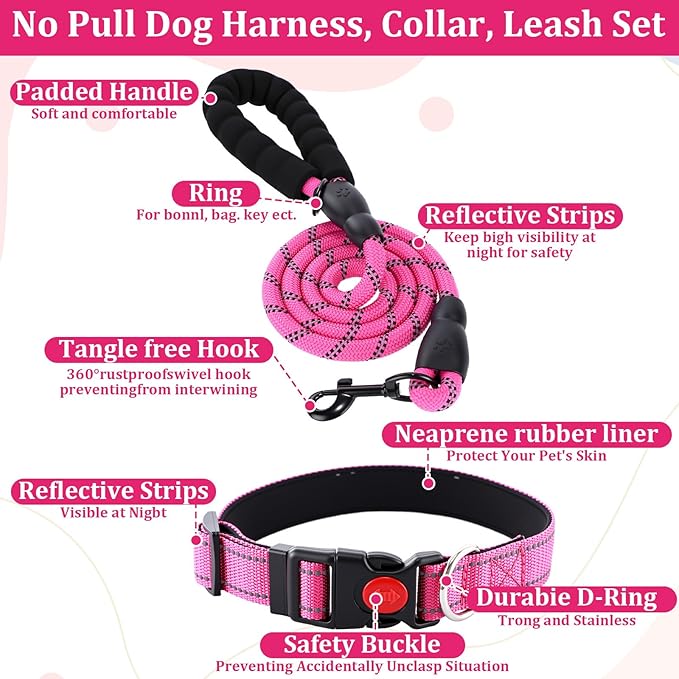 30 Pcs Puppy Supplies Starter Kit for Small Dogs Essentials Include No Pull Dog Harness, Collar, Leash Set, Toys, Bowl, Water Bottles, Pet Grooming Kit, Puppy Accessories for Welcome Gift
