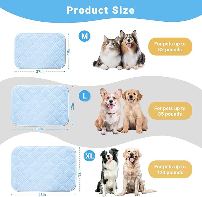 Dog Cooling Mat,Cooling Mat for Dogs, 44"x32" Cats Cooler Pad, Premium Pets Cool Bed for Crate Kennel, Indoor Cats Cool Sleeping Bed, Q-MAX >0.45, (X-Large - 44 x 32 Inch)