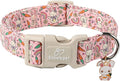 Easter Dog Collar for Large Dogs - Pink Girly Bunny Dog Collars, Cute Girl Dogs Easter Collar, Adjustable Female Spring Holiday Pet Collars with Quick Release Buckle L