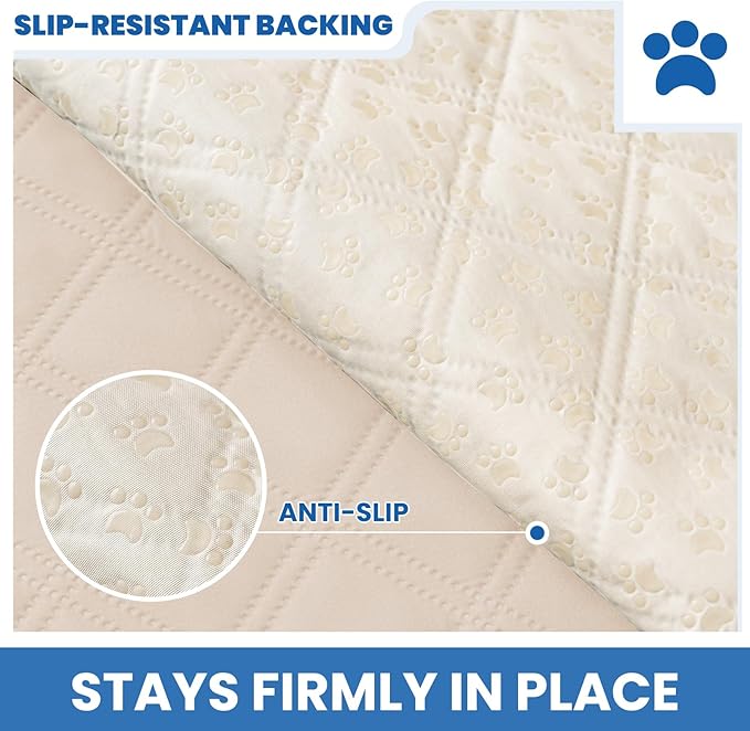 Waterproof Dog Bed Cover Pet Blanket, Soft Couch Cover for Dogs Washable, Non-Slip Dog Blanket Protect Furniture Couch Sofa Car for Puppy Large Dogs Cat (40x50 Inch, Beige)