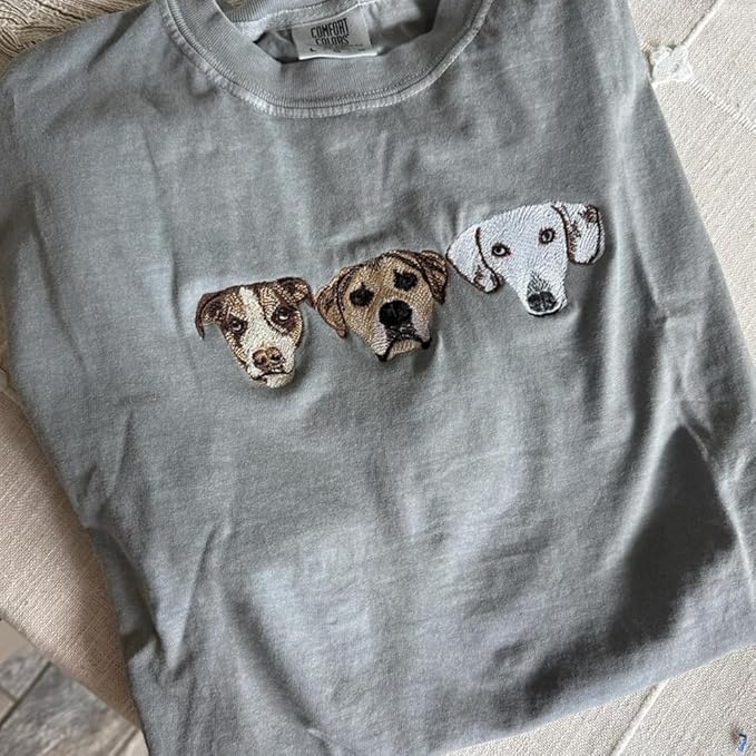Custom Pet Embroidered Sweatshirt, Custom Dog Face Embroidered Sweatshirt, Dog Mom Sweater, Gifts for Pet Lovers, Personalized Gift for Mom, Matching Dogs and Cat Owner Sweater