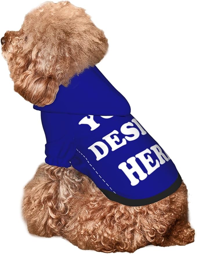 Personalized Dog Hoodie, Custom Dog Costumes for Small Dogs, Holiday Happy Dog Clothes Football Pet Shirt Sweater with Name Number for Girl/Boy Cats/Kitten, Blue, XS