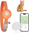 Cat Tracker, Lightweight Pet Tracker for Cats, Cat GPS Tracker Compatible with Apple Find My App(Only iOS), Real-Time Tracking, No Monthly Fee, Smart Alerts, Waterproof