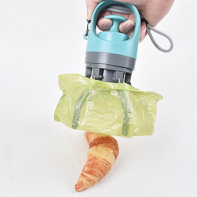 Quick Scoop Poop Scooper, Portable Dog Pooper Scooper, Easy Claw Pick up Tool for Dogs, Leak-Proof Waste Bag Holder for Outdoor Walks (Orange)