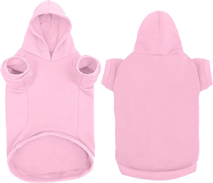 Personalized Dog Hooded Sweatshirt Custom Pet Pullover Hoodie Text/Image Small/Medium/Large Dogs,Puppy,Cat and Kitten Light Pink