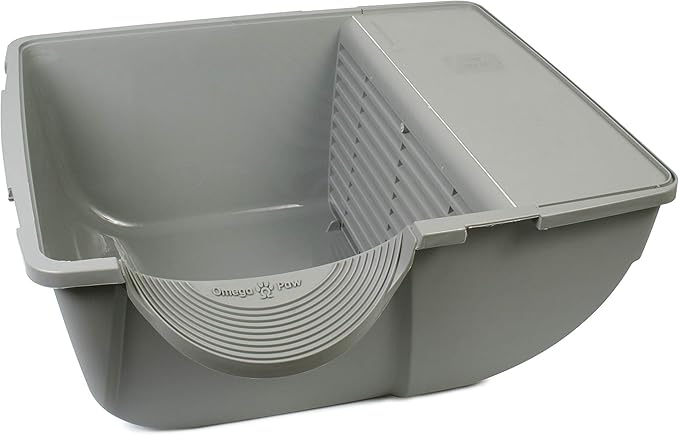 Omega Paw Roll 'n Clean Self Cleaning Litter Box, Brown, Large