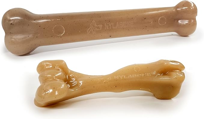 Nylabone Gourmet Style Strong Chew Toy Bundle, Toys for Dogs, Baby Back Ribs & Aged Cheddar Flavor, Large - Up to 50 lbs, 2 Pack