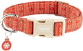 Faygarsle Christmas Dog Collar, Red Nordic Pattern, Plastic Buckle with Metal D-Ring, Holiday Pet Accessory,for Small Medium Large Dogs S