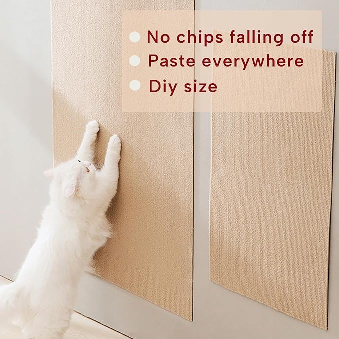 KEYIDE 79 x 16 Cat Scratch Couch Furniture Protector, Cat Scratcher Wall Pad from Cat Claws for DlY Scratch Post Cat Tree Climbing Mat (Grey)