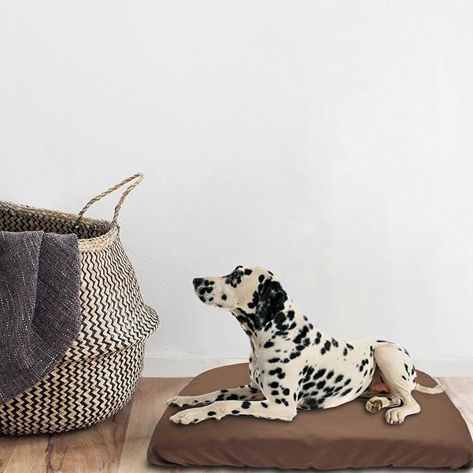 Dog Bed Cover Waterproof Replacement Machine Washable Covers for 20x15 Inch Dog Bed Heavy Duty Scratch Resistant Mattress Protector Pet Bed Cover Only Brown