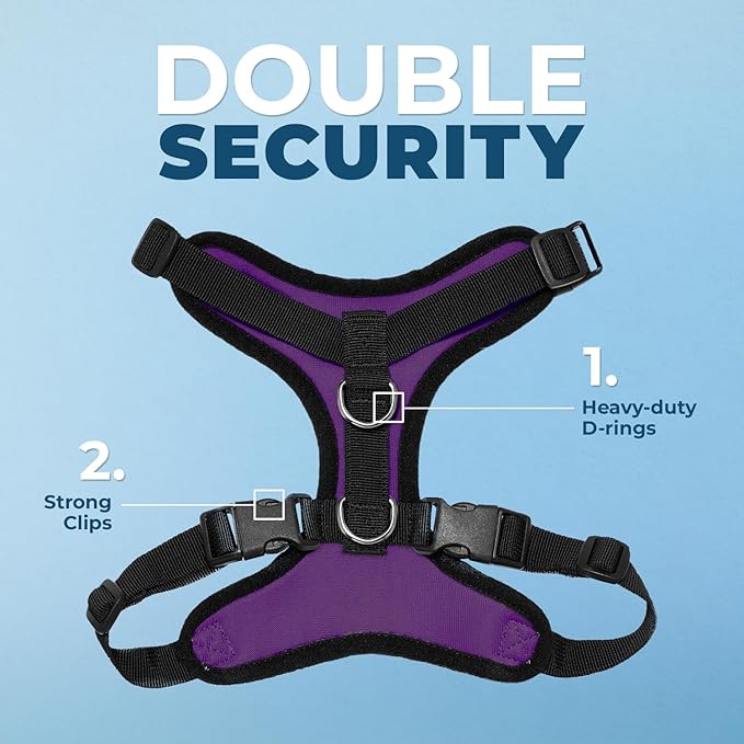 Voyager Step-in Pet Harness - All Weather Mesh, Adjustable Step in Harness for Cats and Dogs by Best Pet Supplies - Purple/Black Trim, S
