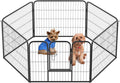 BestPet | Dog Playpen | 24 Inch, 6 Panels | Heavy Duty Metal Pet Exercise Pen | Indoor Outdoor Fence Panels | Rust-Resistant, Removable, Tool-Free Setup | Anti-Skid, Expandable Design