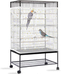 Daoeny Bird Cage Seed Catcher, Large Bird Cage Cover, Adjustable Soft Airy Nylon Mesh Net, Birdcage Cover Skirt Seed Guard for Parrot Parakeet Macaw African Round Square Cages (White, Sequins Star)