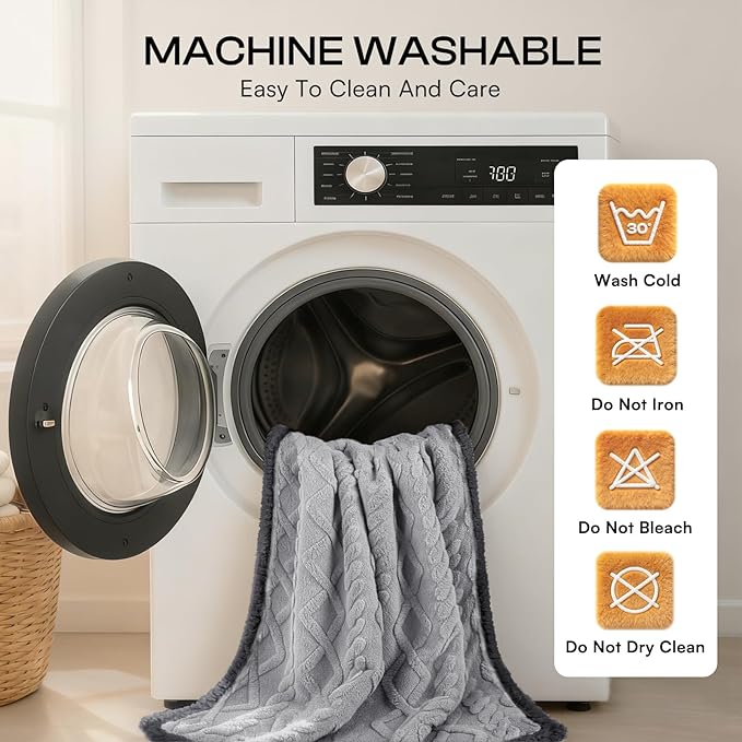 Luciphia Waterproof Pet Blanket, Liquid Pee Proof Dog Blanket for Sofa Bed Couch, Reversible Sherpa Fleece Furniture Protector Cover for Small Medium Large Dogs Cats, Light Grey Queen Size（90" x 82"）