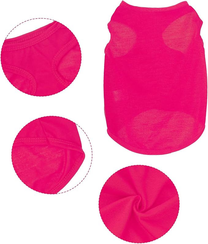 3 Pcs Cat Shirts Solid Color Dog Clothes Summer Sleeveless Stripe Pet T Shirts for Small Pet Dogs Cats (Red, Small)