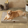 BFPETHOME Outdoor Dog Bed for Large Dogs, Waterproof, Orthopedic with Removable Washable Cover, Egg Crate Foam Mat (30 x 20in, Beige)
