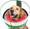 Inflatable Dog Cone with Anti-Licking Clear Shield, Protective Dog Donut Collar After Surgery, Adjustable Soft Recovery Cone for Pets, Alternative Collar with Buckle Strap (Watermelon, M+)