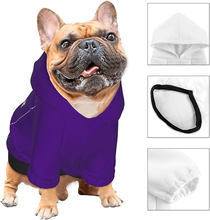Dog Costume, Custom Dog Hoodie, Dog Name Costume Holiday Pet Pajamas Outfit, Personalized Pet Coat Costumes for Small Medium Large Dogs and Cats for Winter, Indigo, XXS