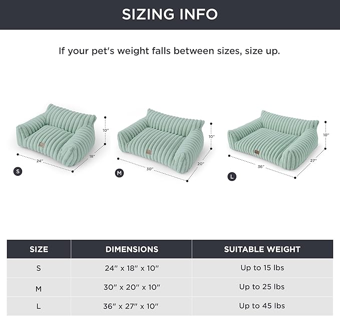 Bedsure ComfyFleece™ Cute Cat Couch for Pets - As Seen on TV on Good Day New York, Small Medium Dog Bed, Supportive Couch Bed for Small Dogs, 30 Inch, Garden Green