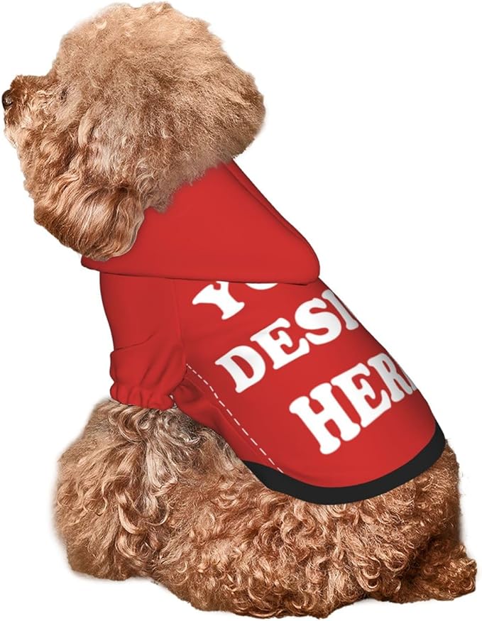 Dog Costume, Custom Dog Hoodie, Dog Name Costume Holiday Pet Pajamas Outfit, Personalized Pet Coat Costumes for Small Medium Large Dogs and Cats for Winter, Red, S