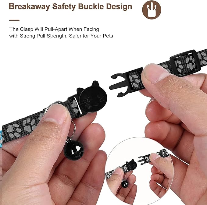 GPS Tracker for Cats, Mini GPS Pet Tracker with Collar, IPX8 Waterproof Cat Trackers Collar,No Monthly Fee,Work with Apple Find My(iOS Only),Smart Trackers for Pets-Black-3