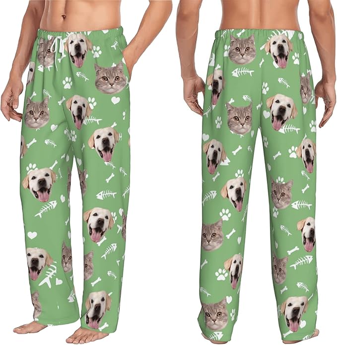 Personalized Pajamas Pants with Photo for Men Women, Custom Pajama Pants Anniversary, Mens Pajama Pants with Pockets