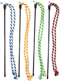 IUHKBH Cat Wands, 4 PCS Colorful Rope Cat Toys Flexible Teaser Wands Interactive Kitten String Wands, Safe Kitty Toys for Indoor
