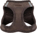 Best Pet Supplies - All Weather Plush, Reflective, No Pull Harness for Small, Medium Dogs, Cats - Secure with Hook & Loop Fastener, Buckle, Double D-Rings - Chocolate Suede, XS