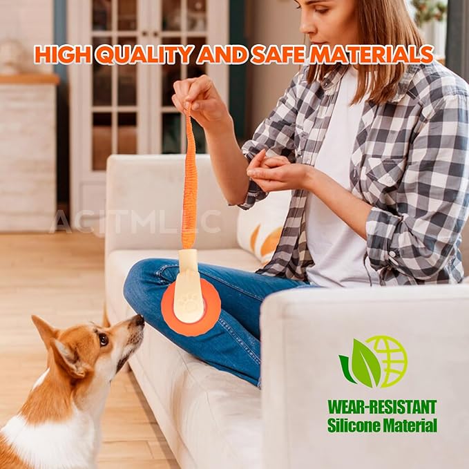 Interactive Cat & Dog Toy Ball, Automatic Moving/Jumping/Bouncing, Smart Pet Chase Ball with Feather Tail, Electric Rechargeable Enrichment Toys for Indoor Bored Cats & Small Dogs (Orange)