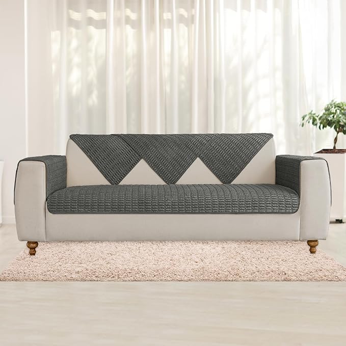 Muamar Dog Bed Protector, Anti-Slip Waterproof Sofa Covers for Living Room, Couch & Dog Mat, 1 Piece (30x70 inch, Dark Grey)
