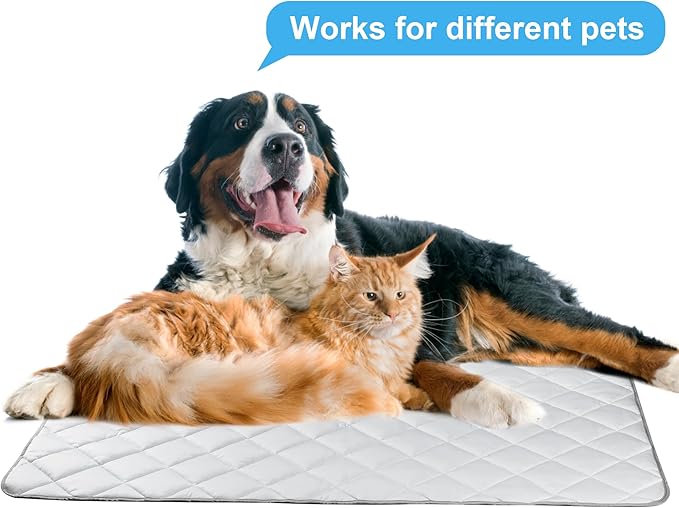 Dog Cooling Mat, Washable Dogs Cats Pet Non-Toxic Cooling Pads Summer Sleeping Kennel Mats，Pet Self Cool Ice Blanket for Indoor & Outdoor Dog Beach Essentials Light Gray Small