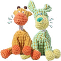 2025 New Dog Toys, Indestructible Plush Dog Toy, Dogs Toys for Aggressive Chewers, Dogs Squeaky Chew Toy for Indoor Pups Teething (Orange+Green)
