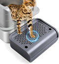 Bartuke Cat Litter Box Step, Cat Litter Ramp Mat with Filter Function for Self-Cleaning Litter Box, Easy to Clean, Cats Pedal Step Stool Ideal for Kitten & Elderly Cats (Dark Grey)