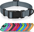 Joytale Large Dog Collar, Reflective and Adjustable Nylon Pet Collar with Quick-Release Buckle for Extra Large Dogs, Gray, XL