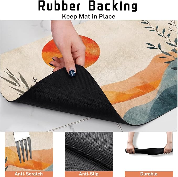Absorbent Pet Dog Bowl Mat for Food and Water, Pet Cat Food Feeding Mat with Non Slip Rubber Backing, Dog Food Mats for Floors Waterproof, 16"x24"