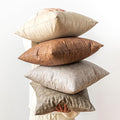 Pack of 4 Neutral Decorative Faux Leather Throw Pillow Covers 20x20 inch, Soft Modern Boho Luxury Waterproof Floor Cushion Cases, for Outdoor Lounge Sofa Couch Bed Home Decor