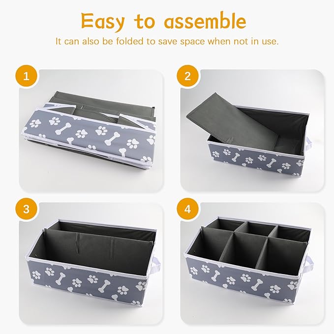 Morezi Dog treat storage organizers pet storage basket organizer great for organizing food treats snack for pet dogs cats birds animal black