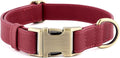 Plutus Pet Genuine Leather Dog Collar – Adjustable Pet Collar with Quick Release Metal Buckle, Soft Real Leather for Small Medium Large Dogs, Heavy Duty & Skin-Friendly (Burgundy, M)