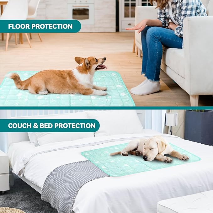 SUPRIY Pet Cooling Mat for Dogs & Cats - Qmax 0.4 Waterproof Cooling Pad, Summer Heat Relief Mat with Japanese Polyester Tech, 3 Sizes Indoor/Outdoor Use (15.5 * 19.5, Blue Ocean)