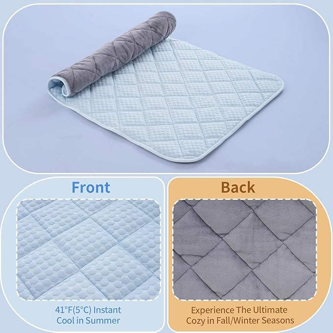 Dog Cooling Mat,Cooling Mat for Dogs, 44"x32" Cats Cooler Pad, Premium Pets Cool Bed for Crate Kennel, Indoor Cats Cool Sleeping Bed, Q-MAX >0.45, (X-Large - 44 x 32 Inch)