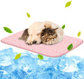 NWK Pet Cooling Mat - Ice Silk Cooling Mat for Dogs & Cats Portable & Washable Pet Cooling Blanket, Car Seats, Beds for Summer (1, Pink Cat, 20'' X 27'' X 0.3'')