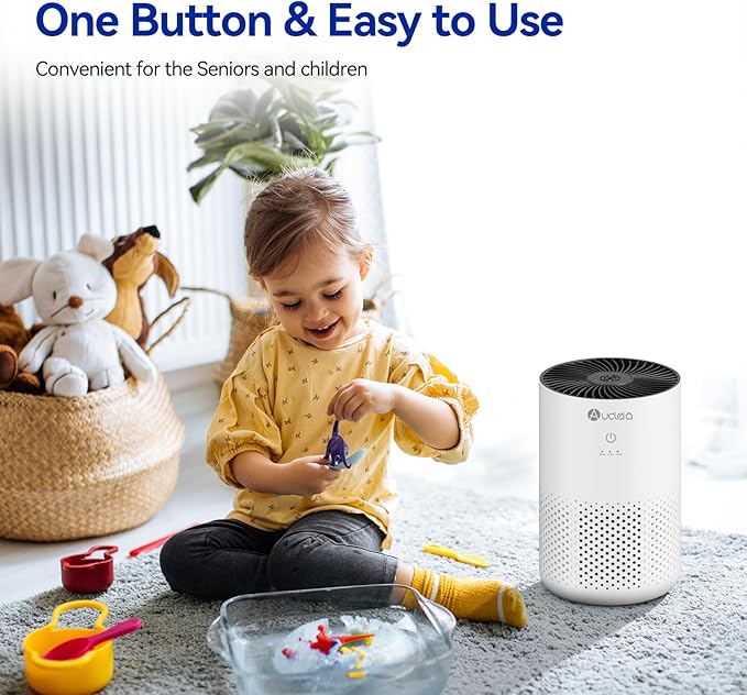 Air Purifiers for Bedroom Home with H13 True HEPA Filter, 20dB Quiet Air Cleaner for Pets Hair Dander Odor, Smoke Dust Pollen, Aromatherapy Function, White (Pack of 2)