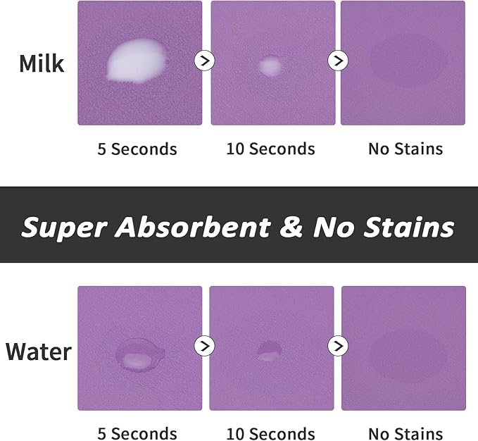 Dog Food Mat - Absorbent Cat Mat for Food and Water, No Stains Pet Feeding Bowl Mat, Easy to Clean Pet Placemats, Quick Dry Dog Water Dispenser Mat for Messy Drinkers | Paw Purple 18"x34"