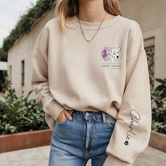 Custom Dog Mom Shirt Gifts for Women, Mother's Day Hoodie, Custom Shirt with Dog Picture for Women