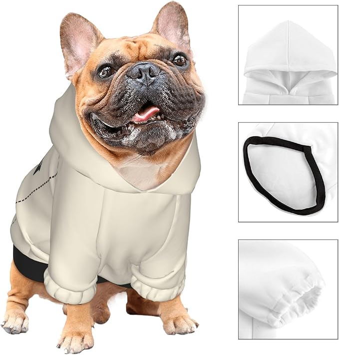 Dog Clothes, Custom Dog Hooded Sweatshirt, Personalized Pet Costume Robe Shirt with Text/Image/Club Name/Pet Shop Logo for Small Medium Large Dogs and Cats, CreamYellow, XL
