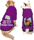 Custom Dog Hoodie Add Your Design Soft & Warm Personalized Photo Text Logo Name Dog Clothes for Puppy Sweatshirt Hooded for Small Medium Large Dogs Girl/Boy Cats Purple