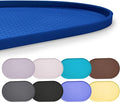 Hubulk 100% Waterproof Silicone Pet Feeding Mat with Raised Edge for Food and Water, Dog Bowl Mats, Cat Bowls Placemat with High Lip Protects Floor for Cats and Dogs (Navy Blue, 16" L x 10" W)